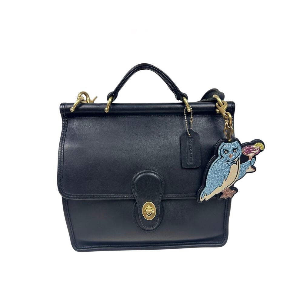 Coach Vintage Made in USA Blck Glovetanned Leather Willis Top Handle Satchel - Picture 2 of 10